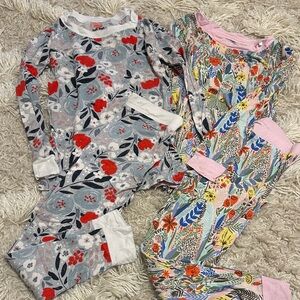 Little Sleepies Red and Pink Floral Kids Pajama Set